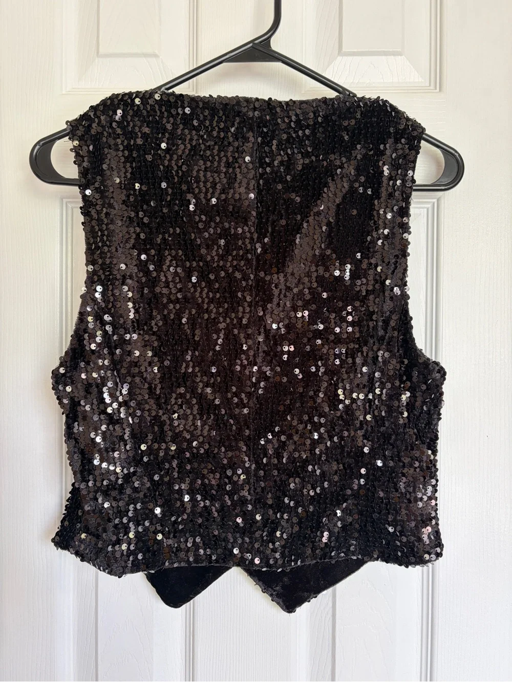 Zara Black Sequin Festival Vest Medium - Picture 5 of 8